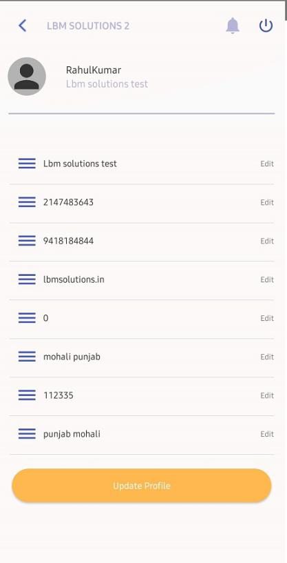 PerfectoCRM müşteri mobil uygulama menüsü